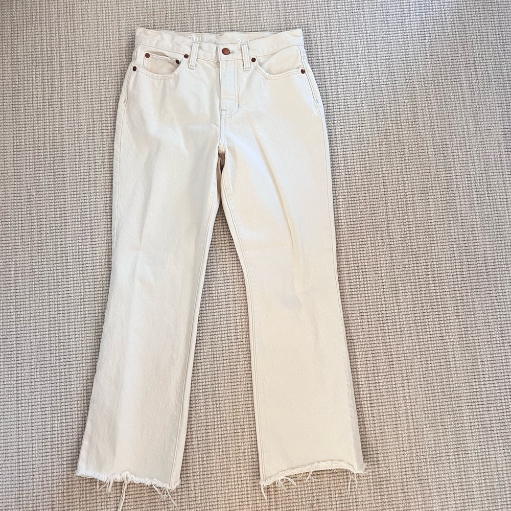 J. Crew crème colored boot cut jeans size size 26T